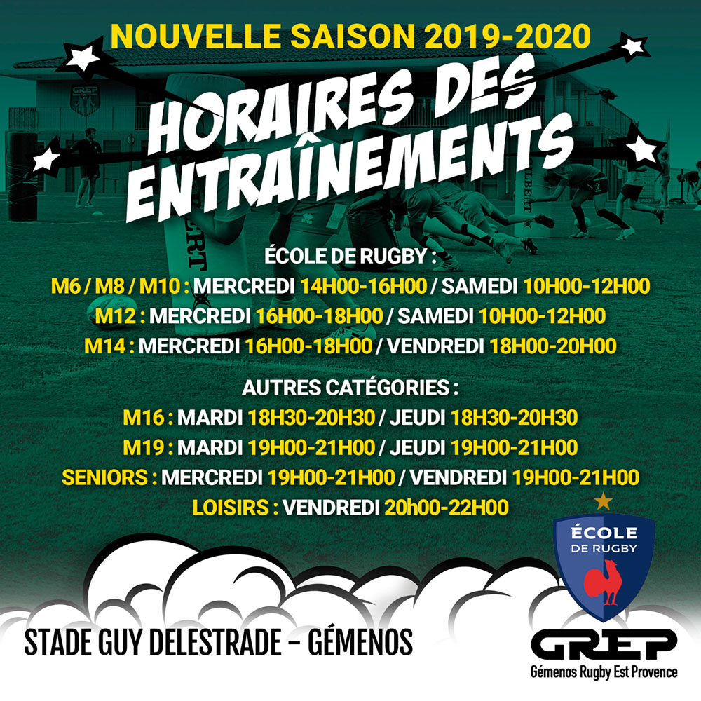 SAISON 2019 – 2020 : LES ENTRAÎNEMENTS !